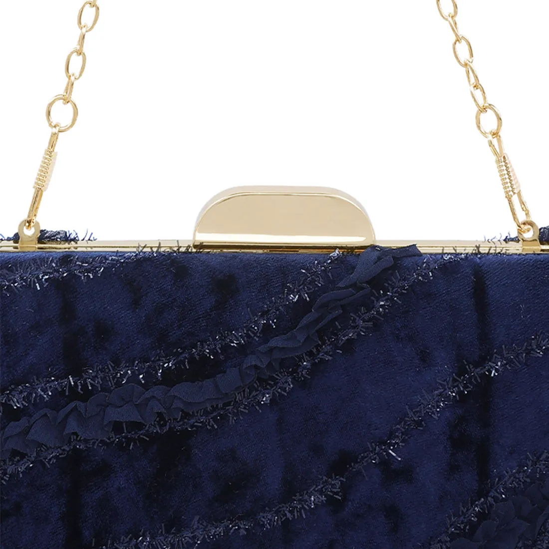 Velvet Ribbon Clutch Bag