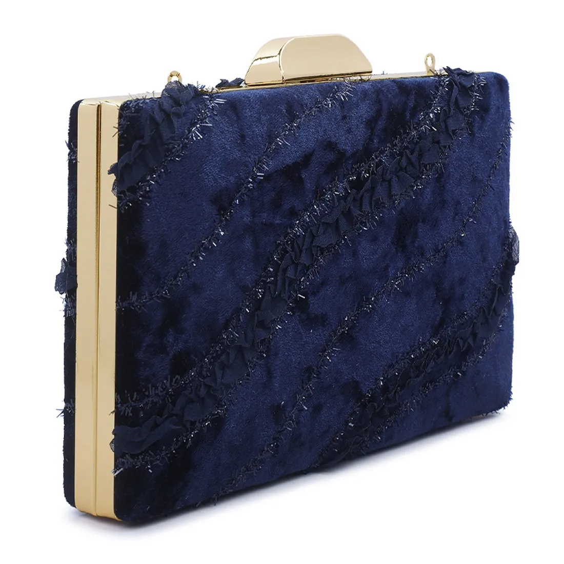 Velvet Ribbon Clutch Bag