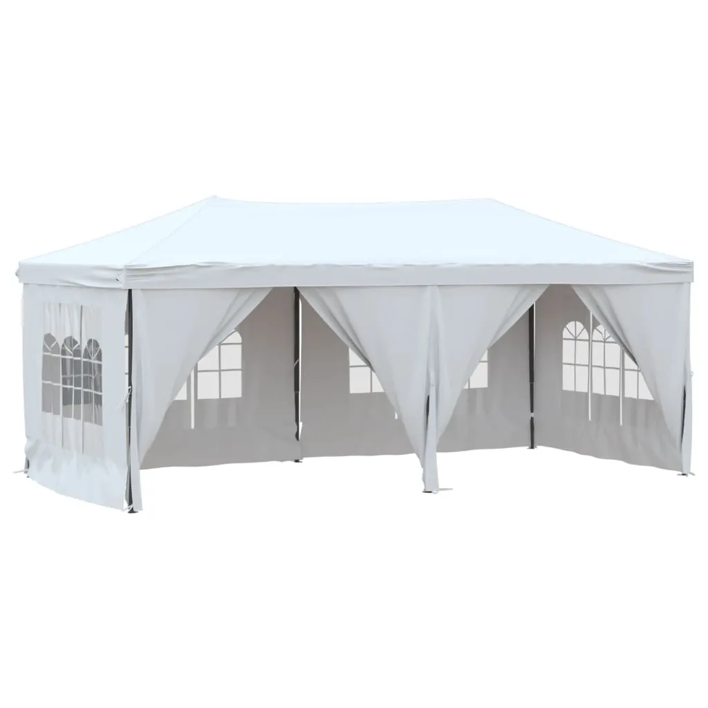 vidaXL Folding Party Tent with Sidewalls White 3x6 m