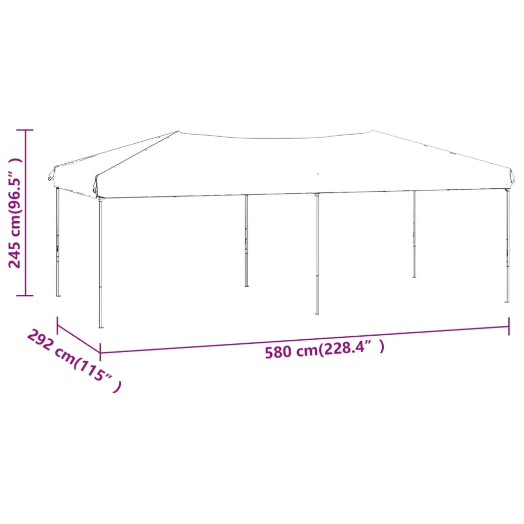 vidaXL Folding Party Tent with Sidewalls White 3x6 m