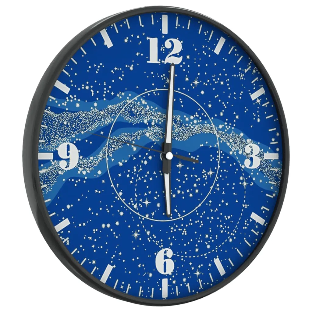 vidaXL Wall Clock with Luminous Scales and Pointers Blue Ø30 cm