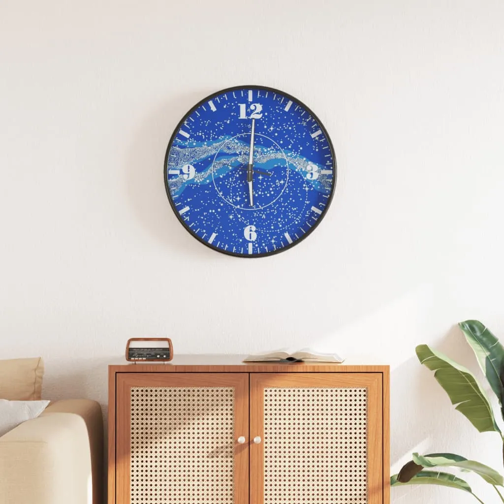 vidaXL Wall Clock with Luminous Scales and Pointers Blue Ø30 cm