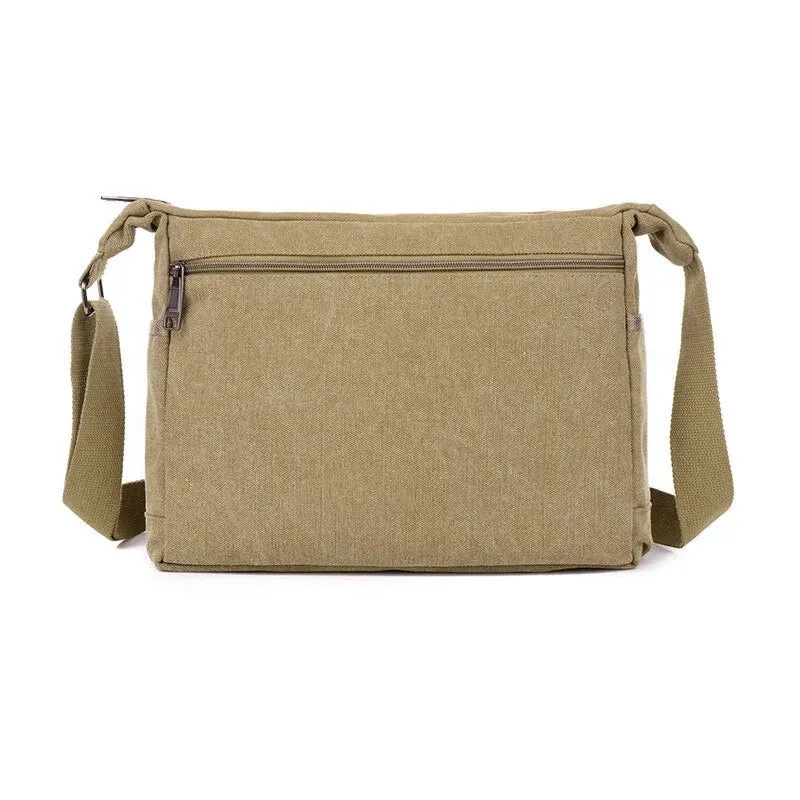 Vintage Multi-Layered Canvas Crossbody Bag