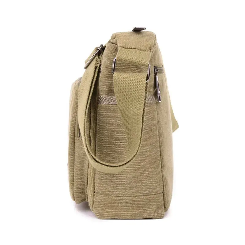 Vintage Multi-Layered Canvas Crossbody Bag