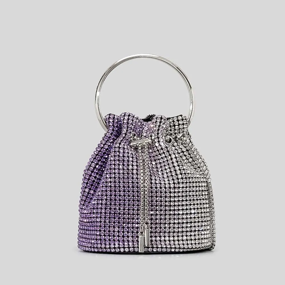 Winnal Crystal Bucket String Shoulder Bag