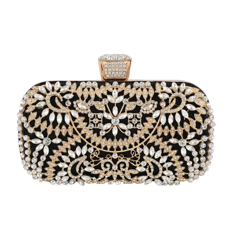 Women's Handheld Evening Bag Rhinestone Square Clutch 1747