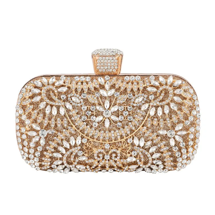 Women's Handheld Evening Bag Rhinestone Square Clutch 1747