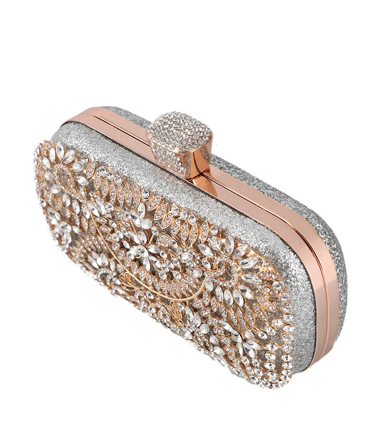 Women's Handheld Evening Bag Rhinestone Square Clutch 1747