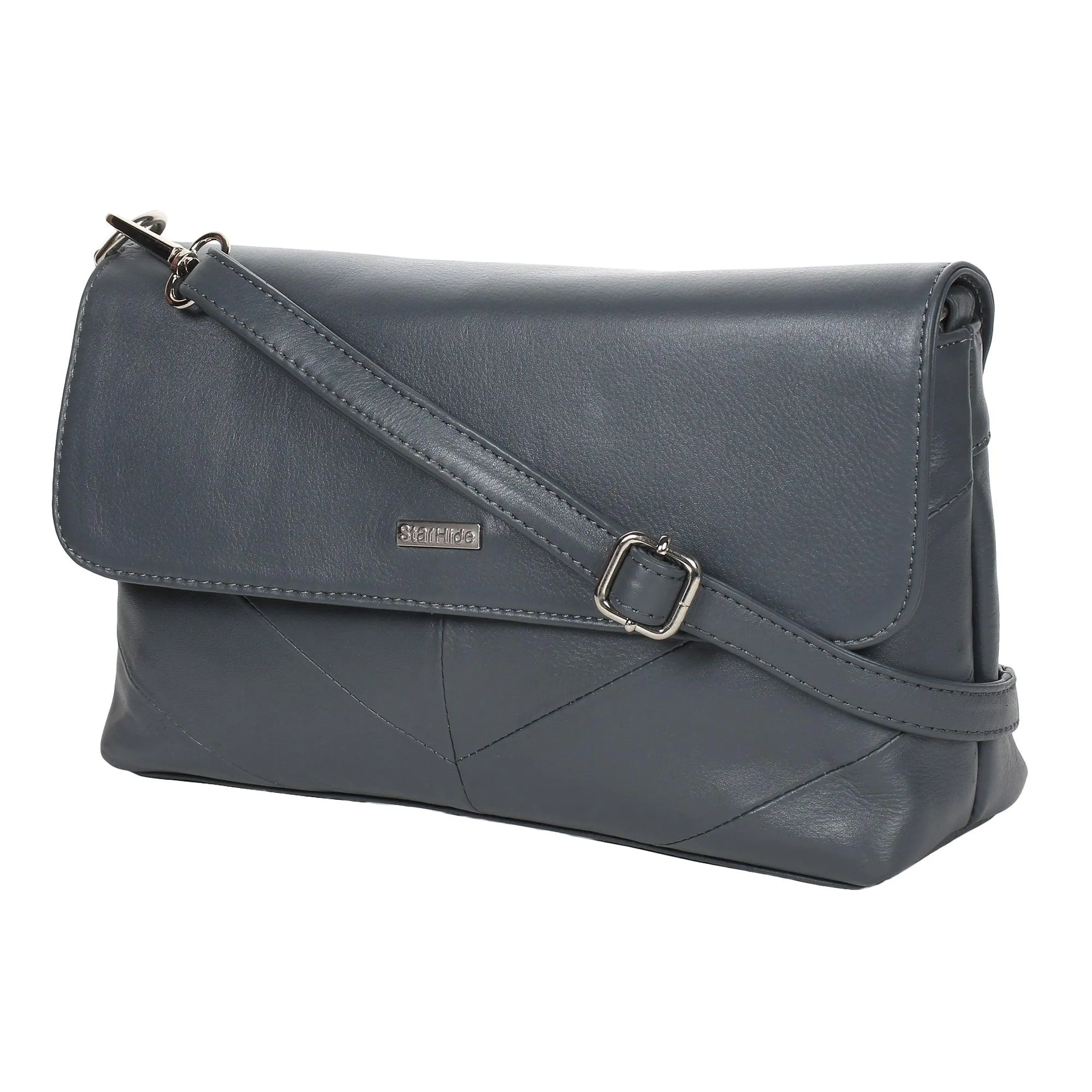 Women's Leather Cross Body Shoulder Bag with Long Adjustable Strap And a Inner RFID Protected Pocket 5620