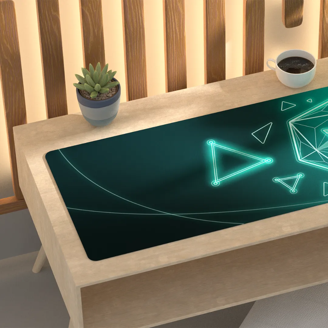 WS Entwined Flowers - Luminous Polyhedron Deskmat