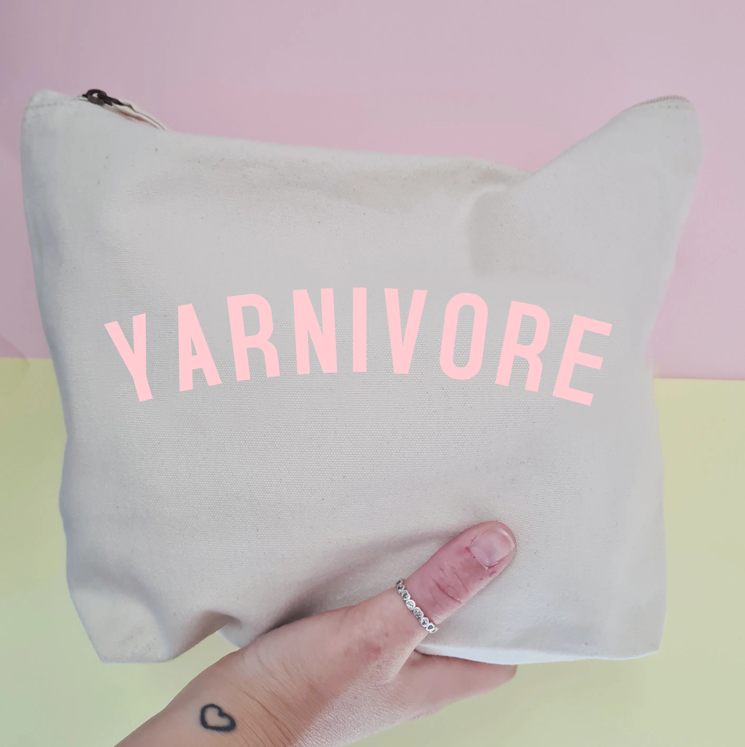 YARNIVORE Project Bag - Cotton Zip Up Bag