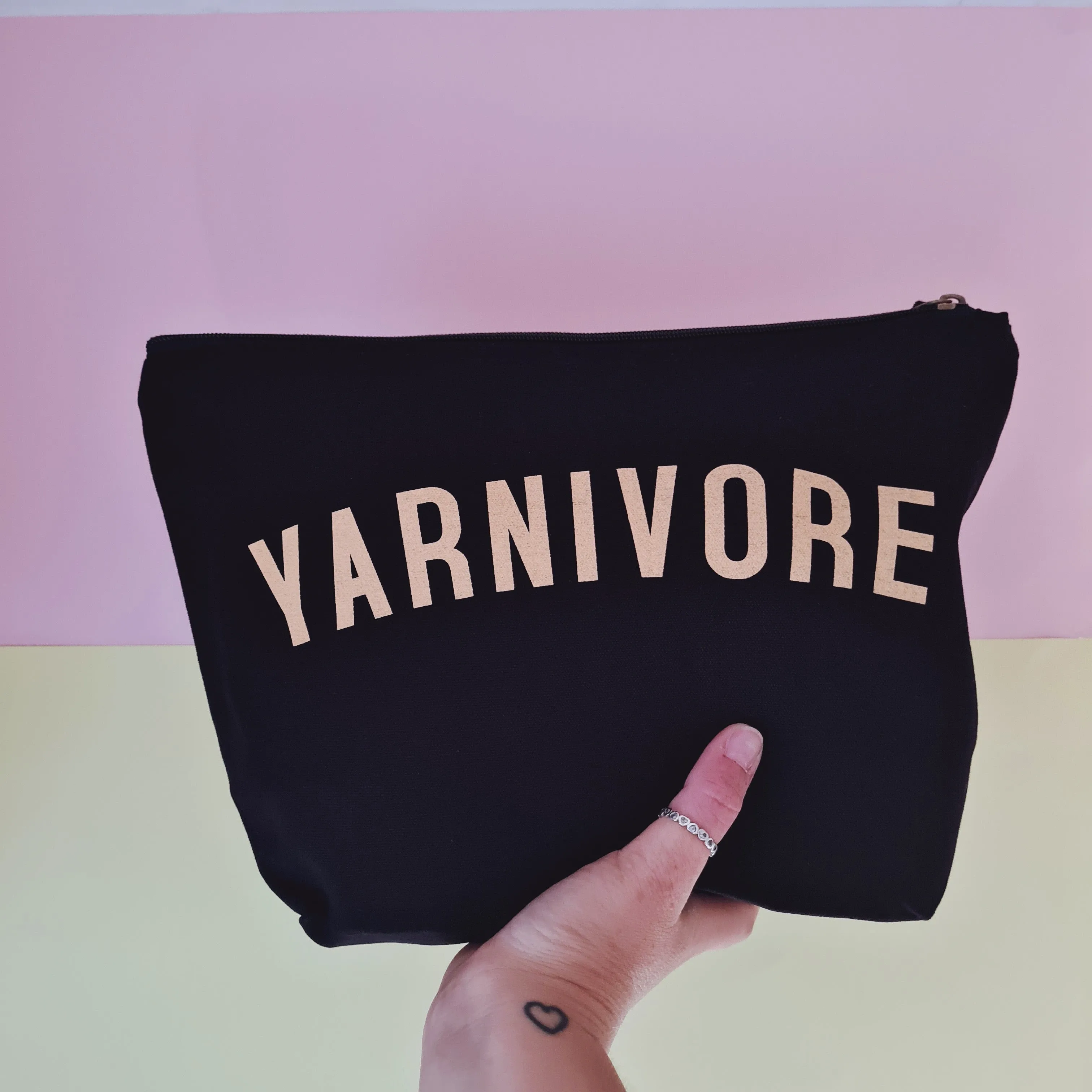 YARNIVORE Project Bag - Cotton Zip Up Bag