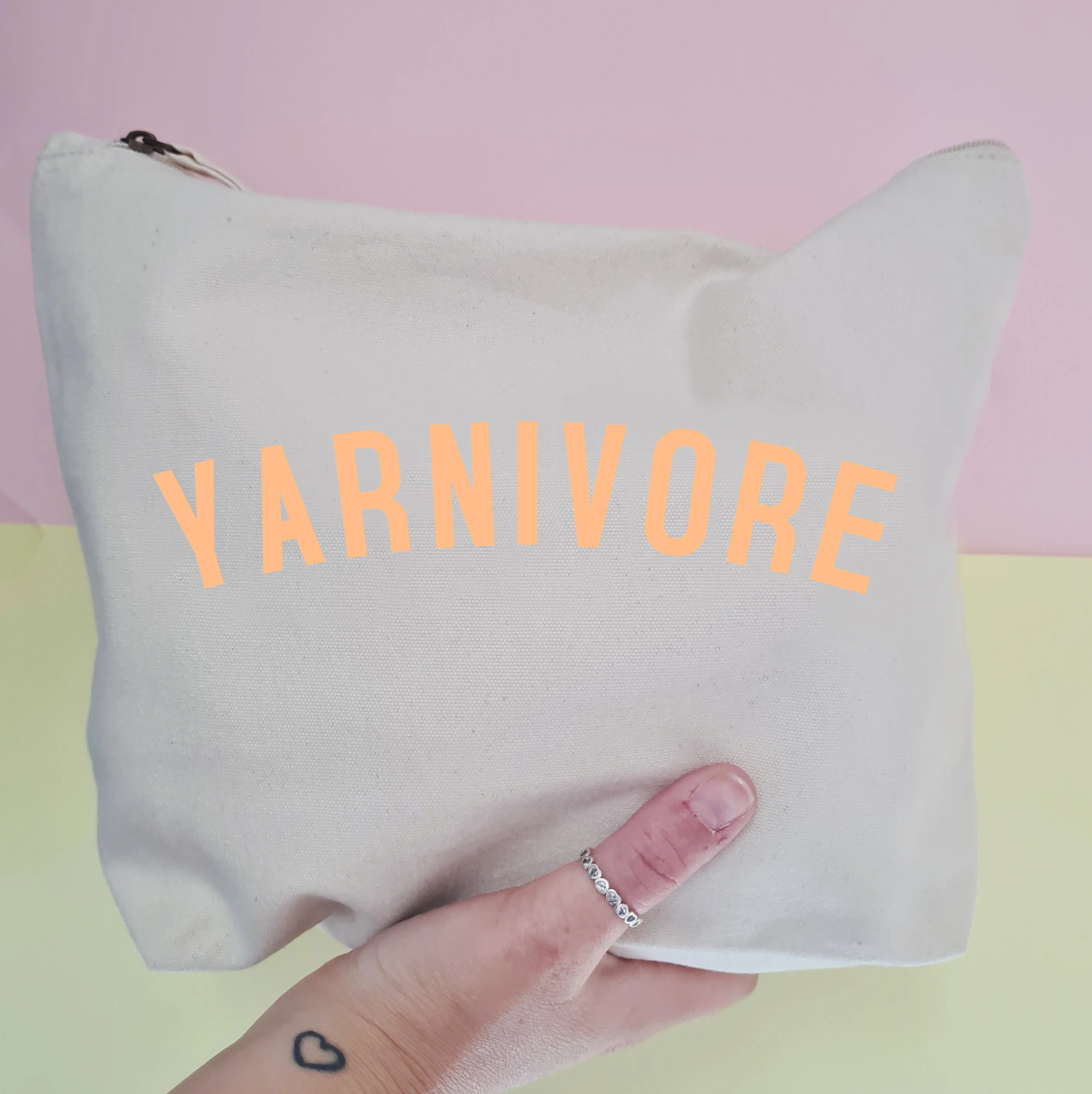 YARNIVORE Project Bag - Cotton Zip Up Bag