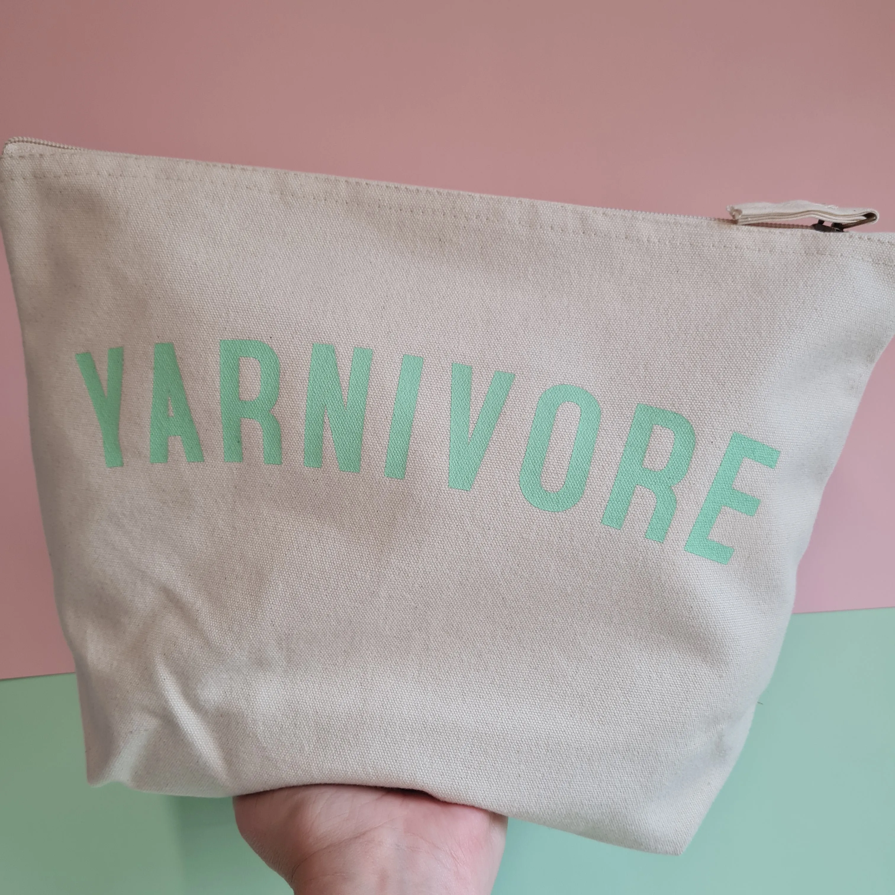 YARNIVORE Project Bag - Cotton Zip Up Bag