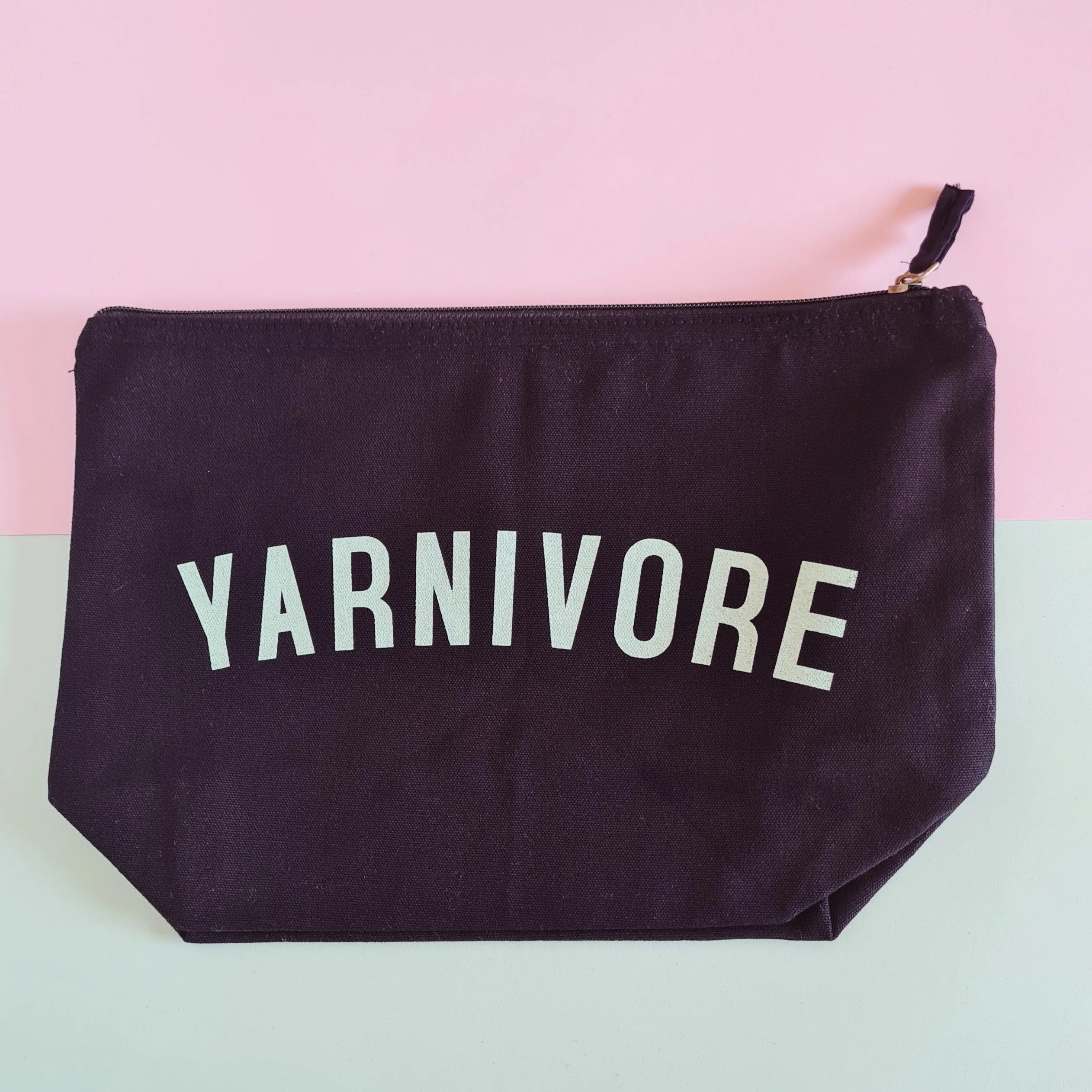 YARNIVORE Project Bag - Cotton Zip Up Bag